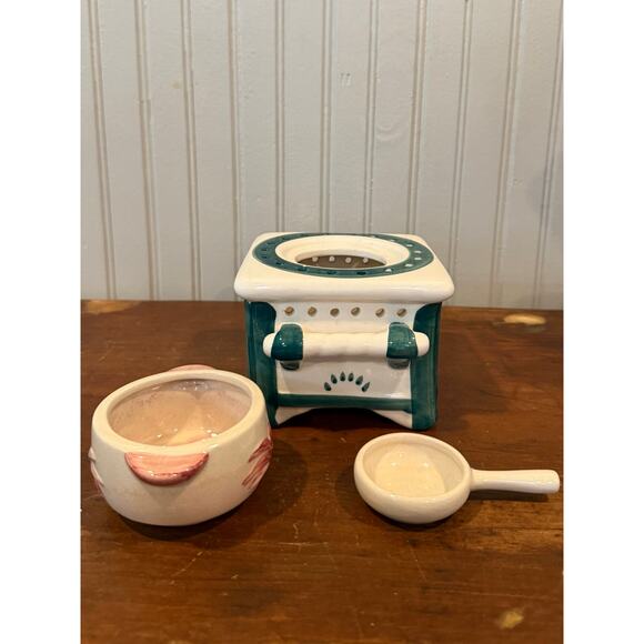 Vintage Ceramic Stove Aroma Lamp Wax Warmer 1990s Kitchen Lighting Decor - Picture 4 of 6